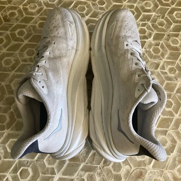 Hoka Mens Clifton 9 Men’s Running Shoe in Nimbus Cloud/Steel Wool (10.5) - Picture 7 of 11